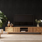Premium Acoustic Wall Panels - Charcoal Black | 60cm x 240cm
