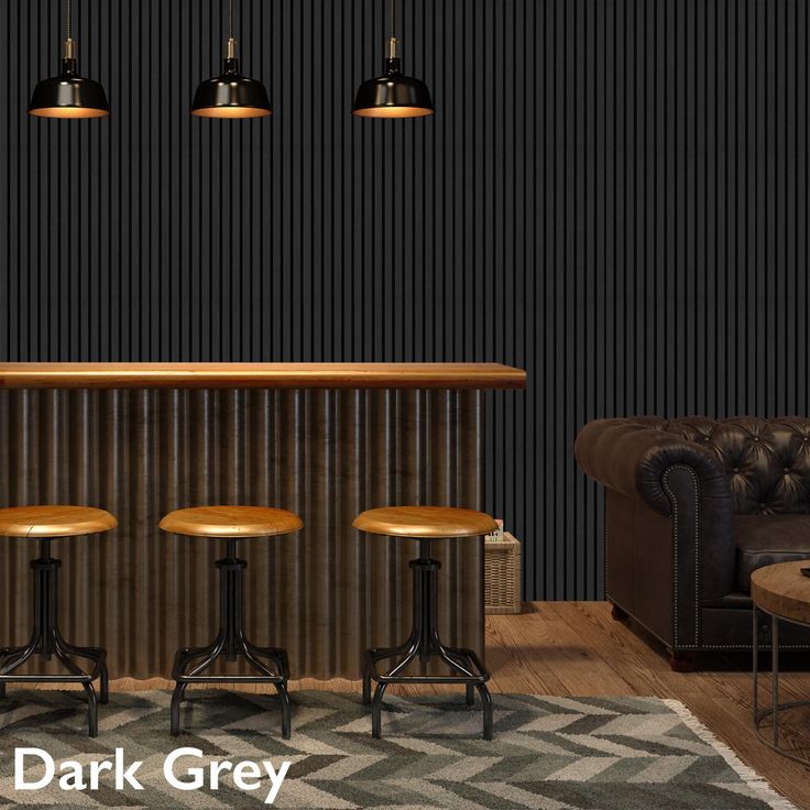 Premium Acoustic Wall Panels - Dark Grey | 60cm x 240cm