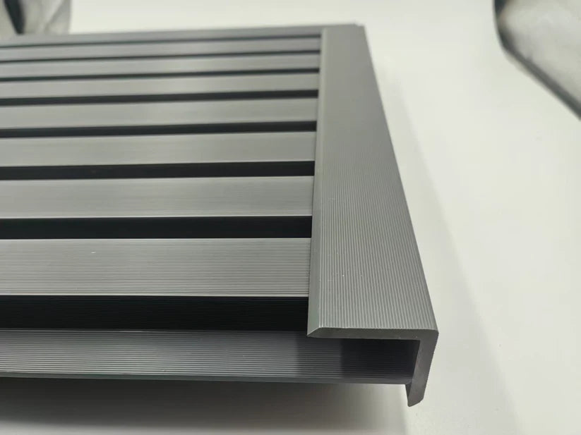 Modern Grey Outdoor Slatted Panels | Pack of 6