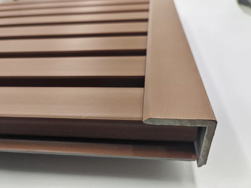 Modern Dark Brown Outdoor Slatted Panels | Pack of 6
