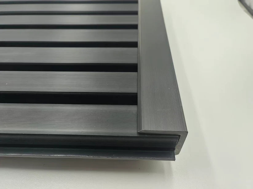 Modern Black Outdoor Slatted Panels | Pack of 6