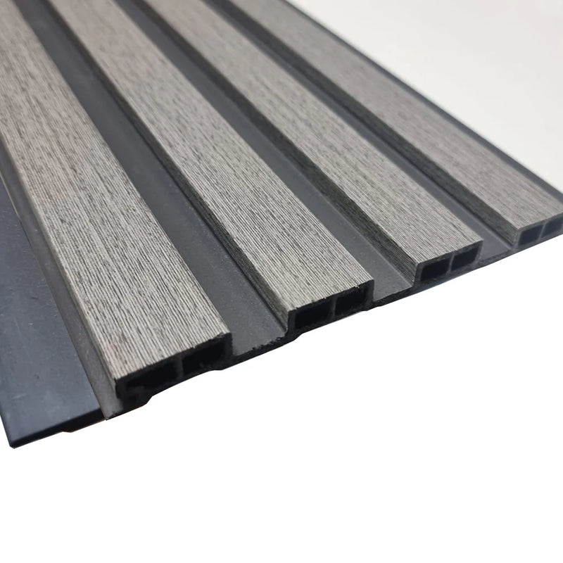 WPC Wood Effect Slatted Wall Panels 15.2 × 240cm (Set of 14)
