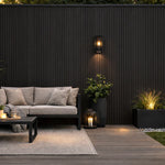 Modern Black Outdoor Slatted Panels | Pack of 6