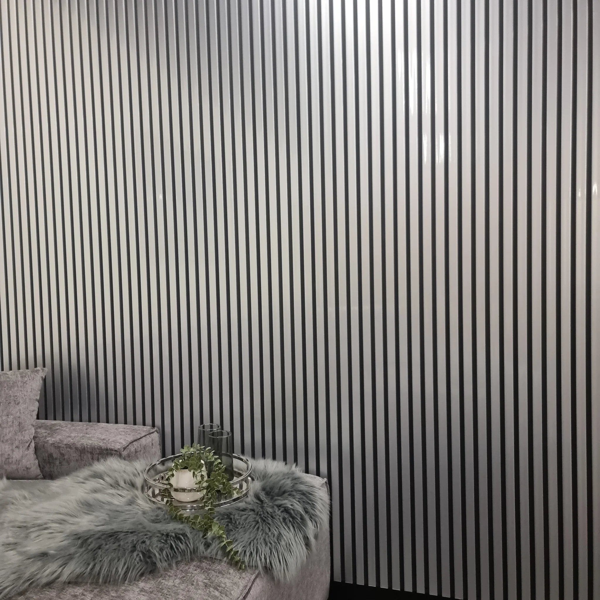 WPC Wood Effect Slatted Wall Panels 15.2 × 240cm (Set of 14)