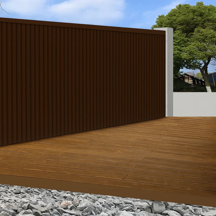 Modern Dark Brown Outdoor Slatted Panels | Pack of 6