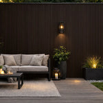 Modern Dark Brown Outdoor Slatted Panels | Pack of 6