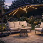 Elegant Cantilever Patio Umbrella with Solar LED Lights