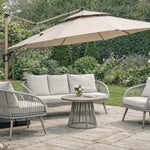 Elegant Cantilever Patio Umbrella with Solar LED Lights