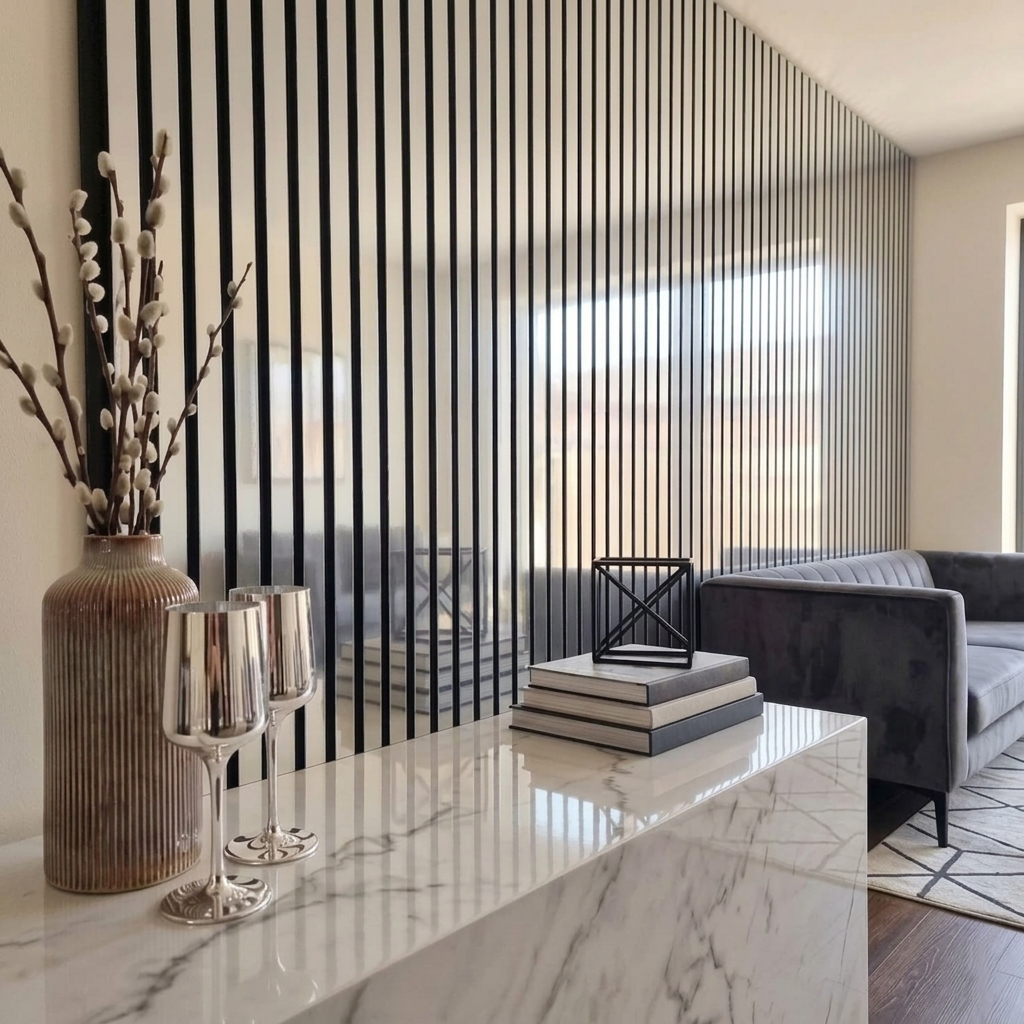 Premium Acoustic Wall Panels - Shiny Silver | 60cm x 240cm