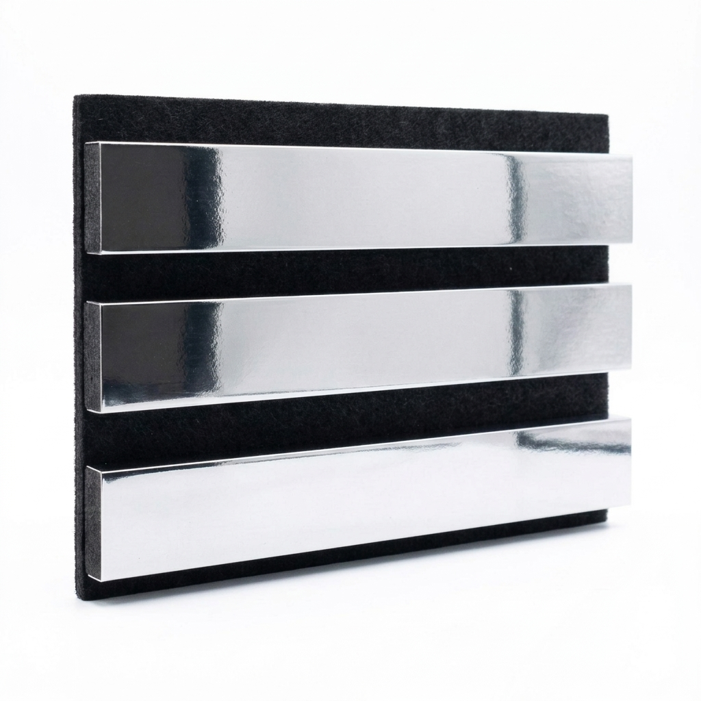 Premium Acoustic Wall Panels - Shiny Silver | 60cm x 240cm