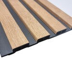 WPC Wood Effect Slatted Wall Panels 15.2 × 240cm (Set of 14)