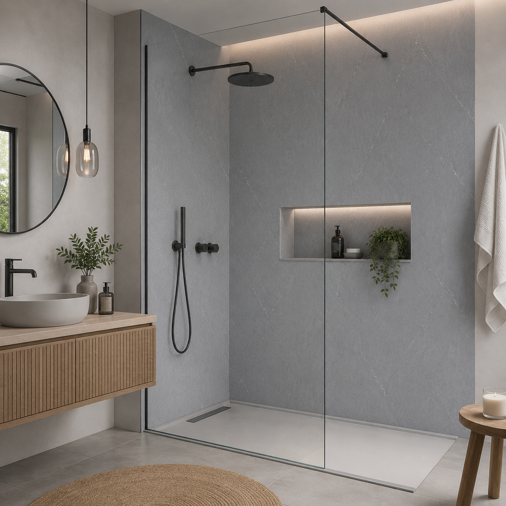 Elegant SPC Shower Panels | Pack of 2 | 90 x 240cm Each Panel