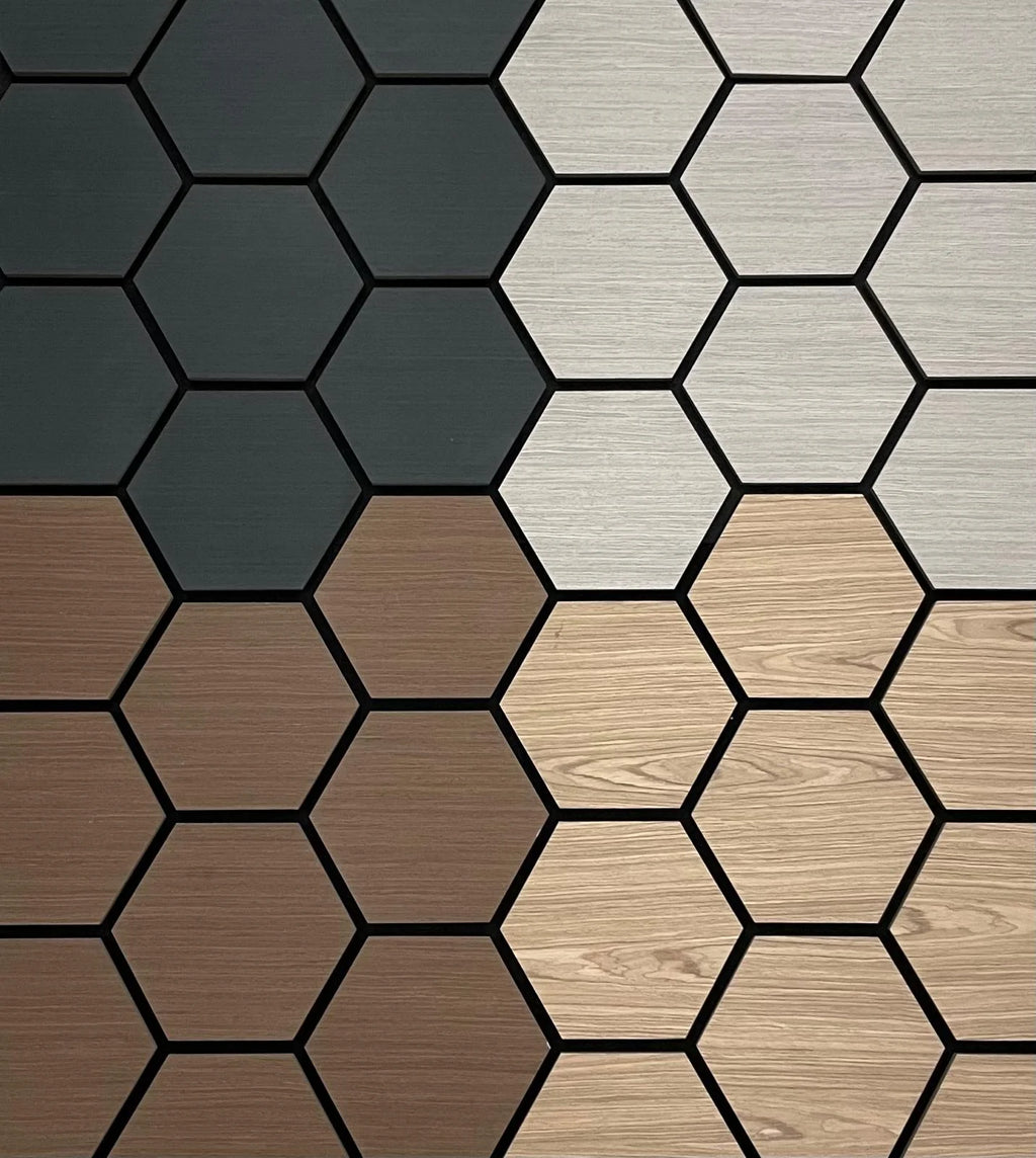 Hexagon Wood Acoustic Wall Panels – Pack of 4 | Each Panel 655mm x 800mm