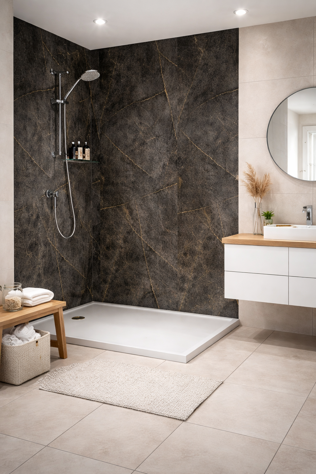 PVC Shower Panels – Pack of 4 | Each Panel 600mm x 2400mm