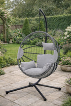 Relaxing Hanging Egg Chair with Cushion – Light Grey