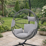 Relaxing Hanging Egg Chair with Cushion – Light Grey