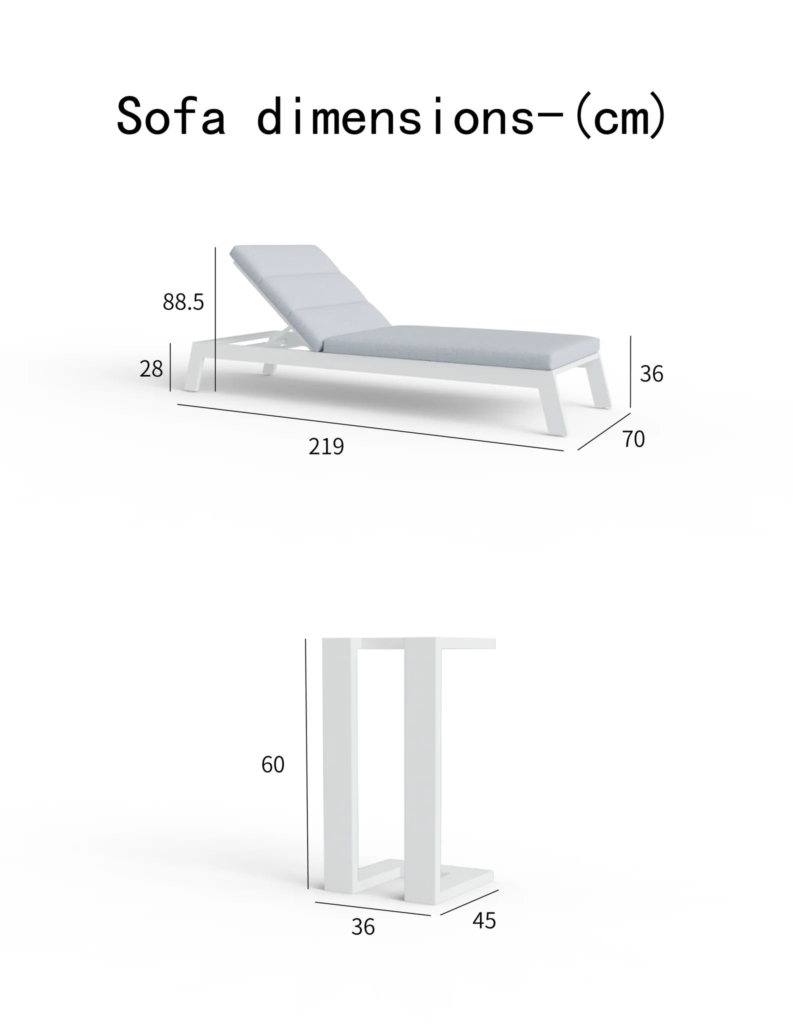 Outdoor Sun Lounger - White