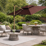 Elegant Cantilever Patio Umbrella with Solar LED Lights