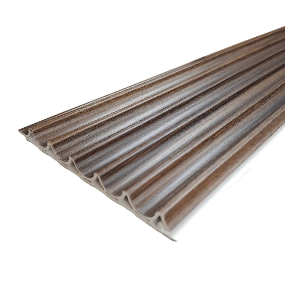 WPC Wood Effect Wave Style Wall Panels 15.9cm × 235cm (Pack of 10)