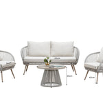 Natural 4-Seater Outdoor Lounge Set