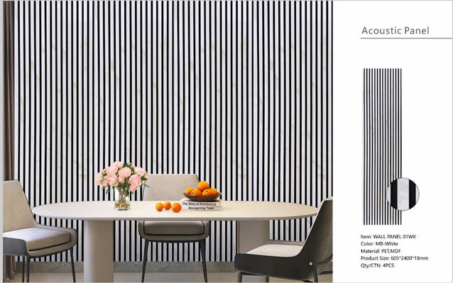 MDF Acoustic Wall Panels 60cm × 240cm