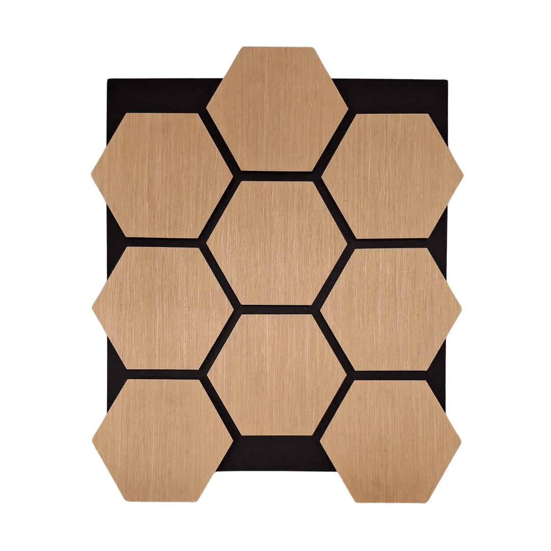 Hexagon Wood Acoustic Wall Panels – Pack of 4 | Each Panel 655mm x 800mm