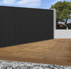 Modern Black Outdoor Slatted Panels | Pack of 6