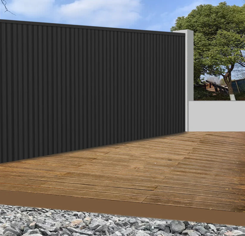 Modern Black Outdoor Slatted Panels | Pack of 6