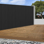 Modern Black Outdoor Slatted Panels | Pack of 6