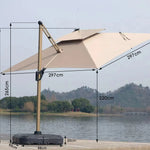 Elegant Cantilever Patio Umbrella with Solar LED Lights