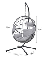 Relaxing Hanging Egg Chair with Cushion – Light Grey