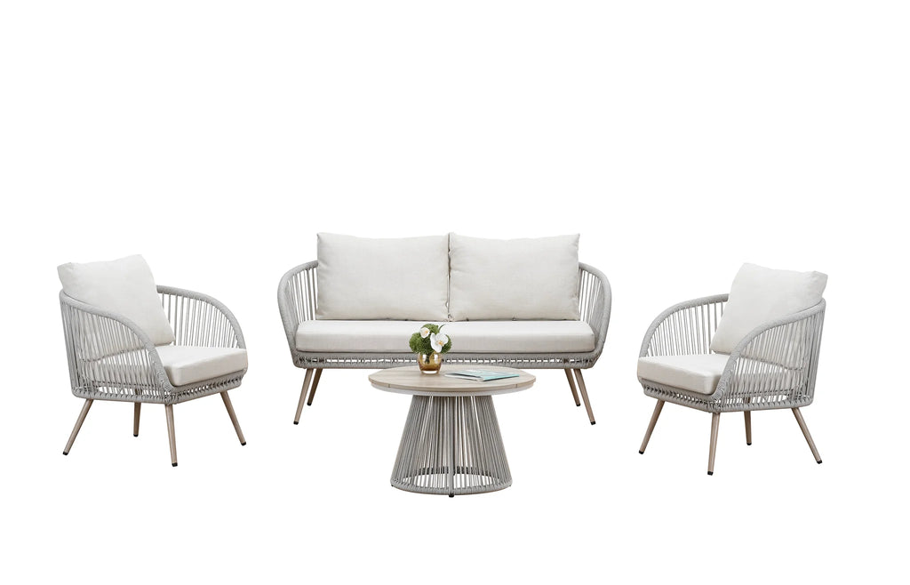 Natural 4-Seater Outdoor Lounge Set