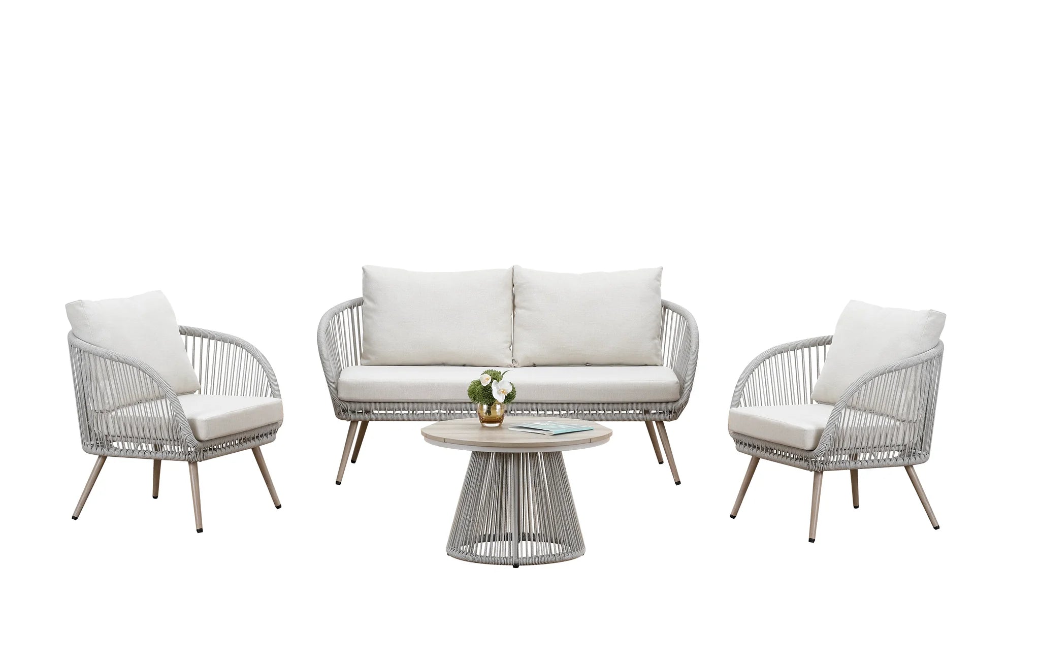 Natural 4-Seater Outdoor Lounge Set
