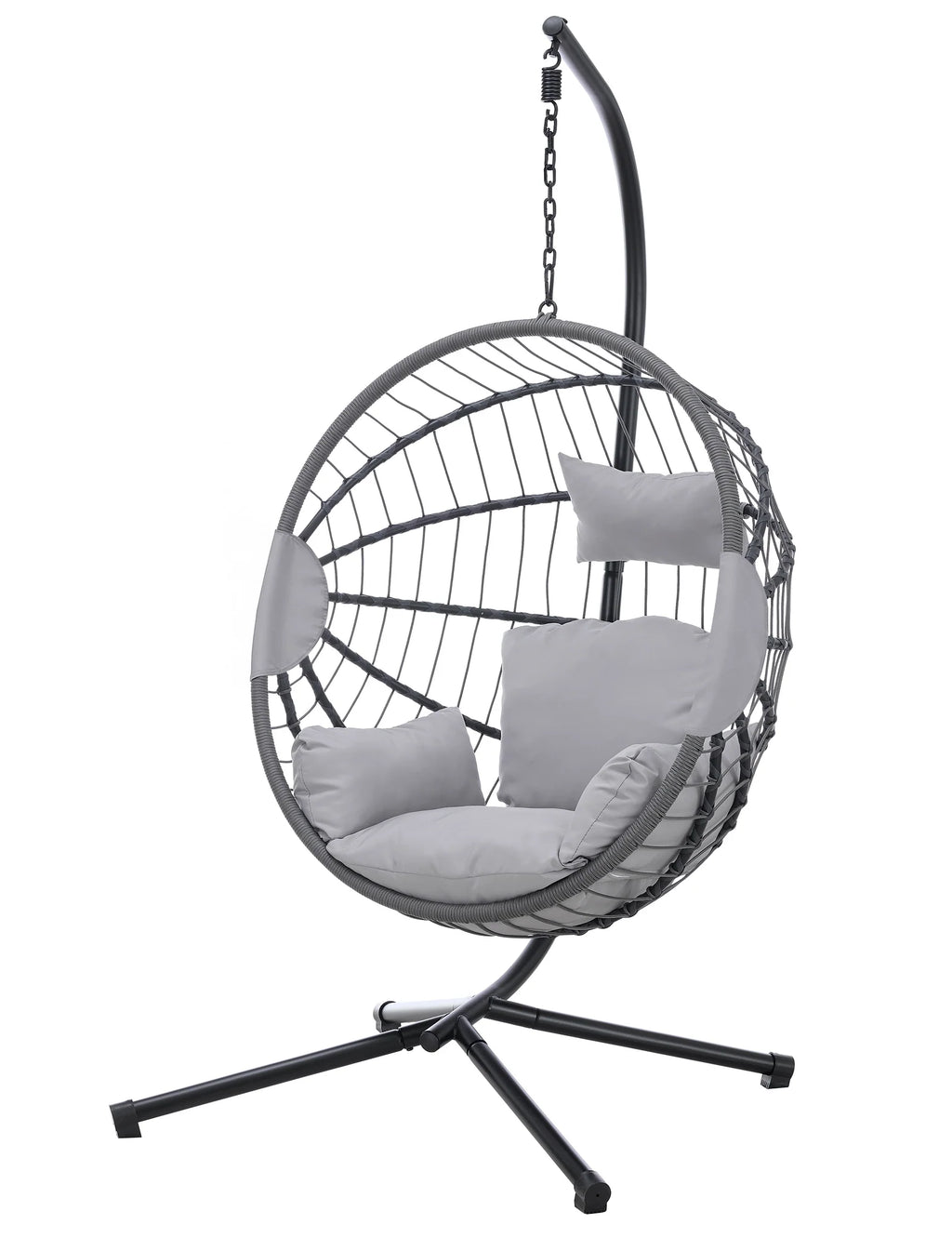 Relaxing Hanging Egg Chair with Cushion – Light Grey