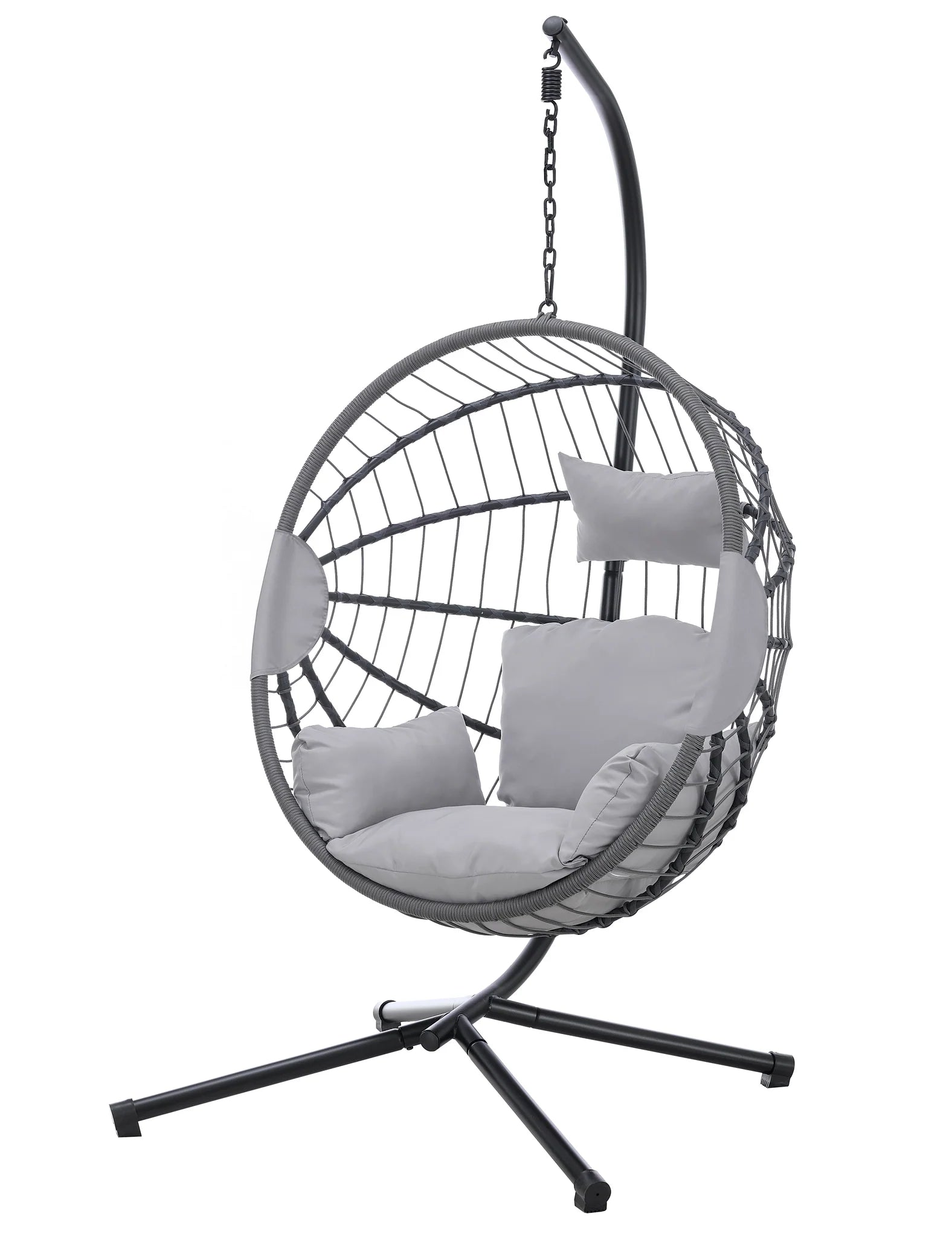 Relaxing Hanging Egg Chair with Cushion – Light Grey