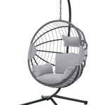 Relaxing Hanging Egg Chair with Cushion – Light Grey