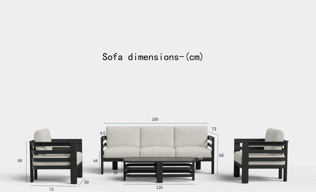 Outdoor Lounge Set - Onyx - 5 Seater