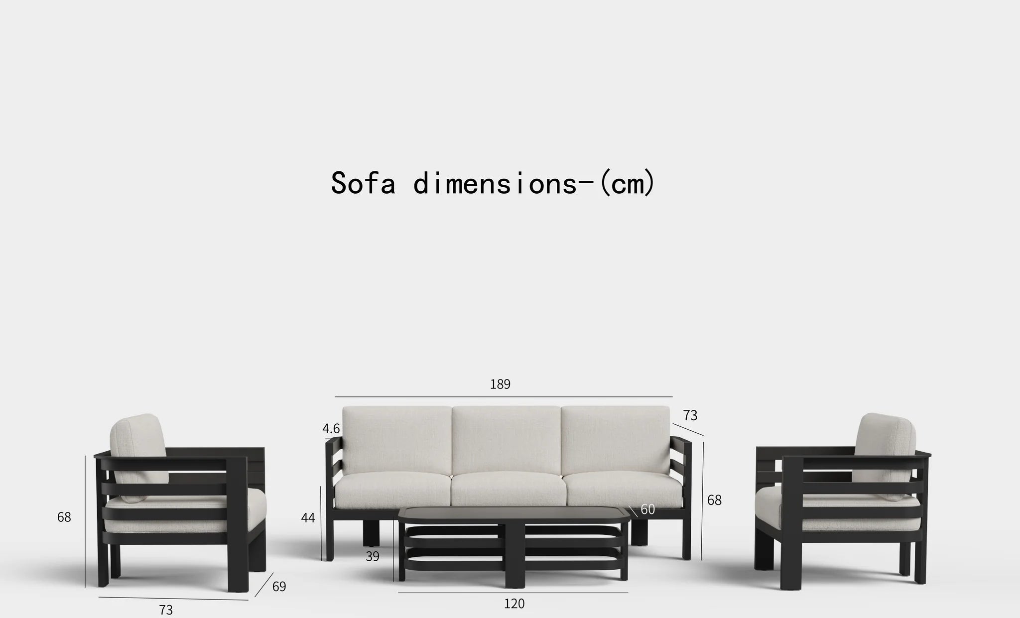 Outdoor Lounge Set - Onyx - 5 Seater